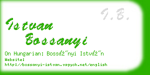 istvan bossanyi business card